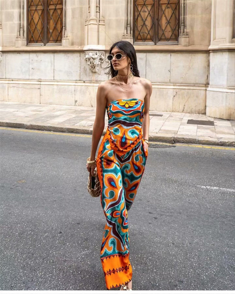 Ensemble Femme Coloré Chic avec Imprimé Vintage 0