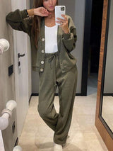 Set femei casual cu vestă și pantaloni