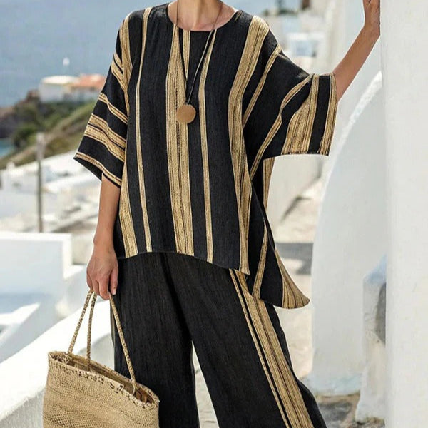 Ensemble Femme Élégant en Lin Décontracté 3