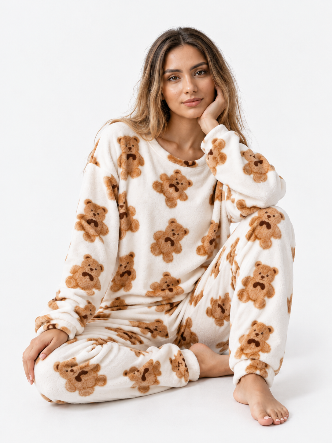 Fleece Damenpyjama Winter Bequeme Entspannung