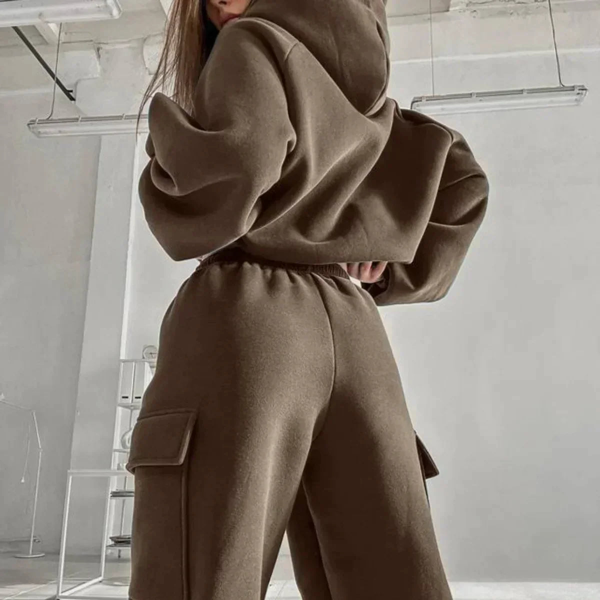 Ensemble Sport Femme Survêtement avec Poches Cargo 2