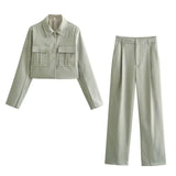 Set costum damă cu sacou și pantaloni  