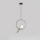Lampe Suspension Oiseau Doré – Luminaire Sculpture LED de Plafond