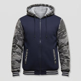 Veste Chaude Homme à Capuche en Polaire Colorblock