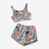 Pyjama Halloween femme deux pièces fantôme lumineux doux