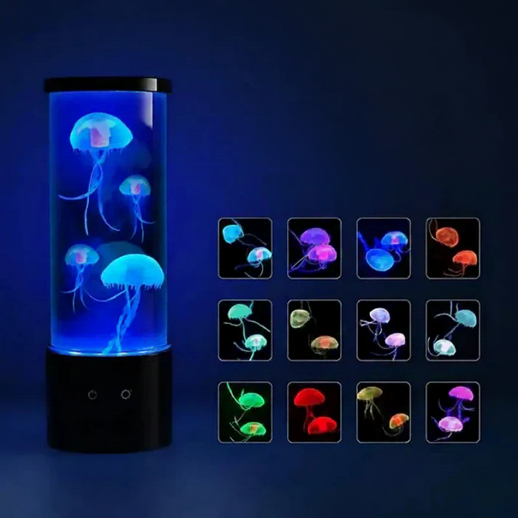 Lampe d'Ambiance LED Aquarium Méduse - Couleurs Changeantes