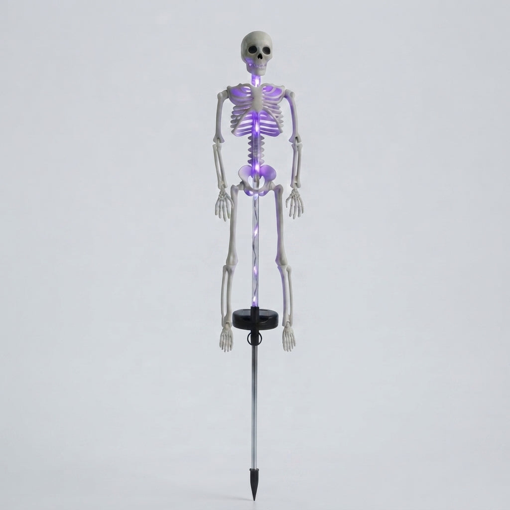 Piquet de Jardin Squelette Solaire Lumineux - Décor LED Halloween Extérieur
