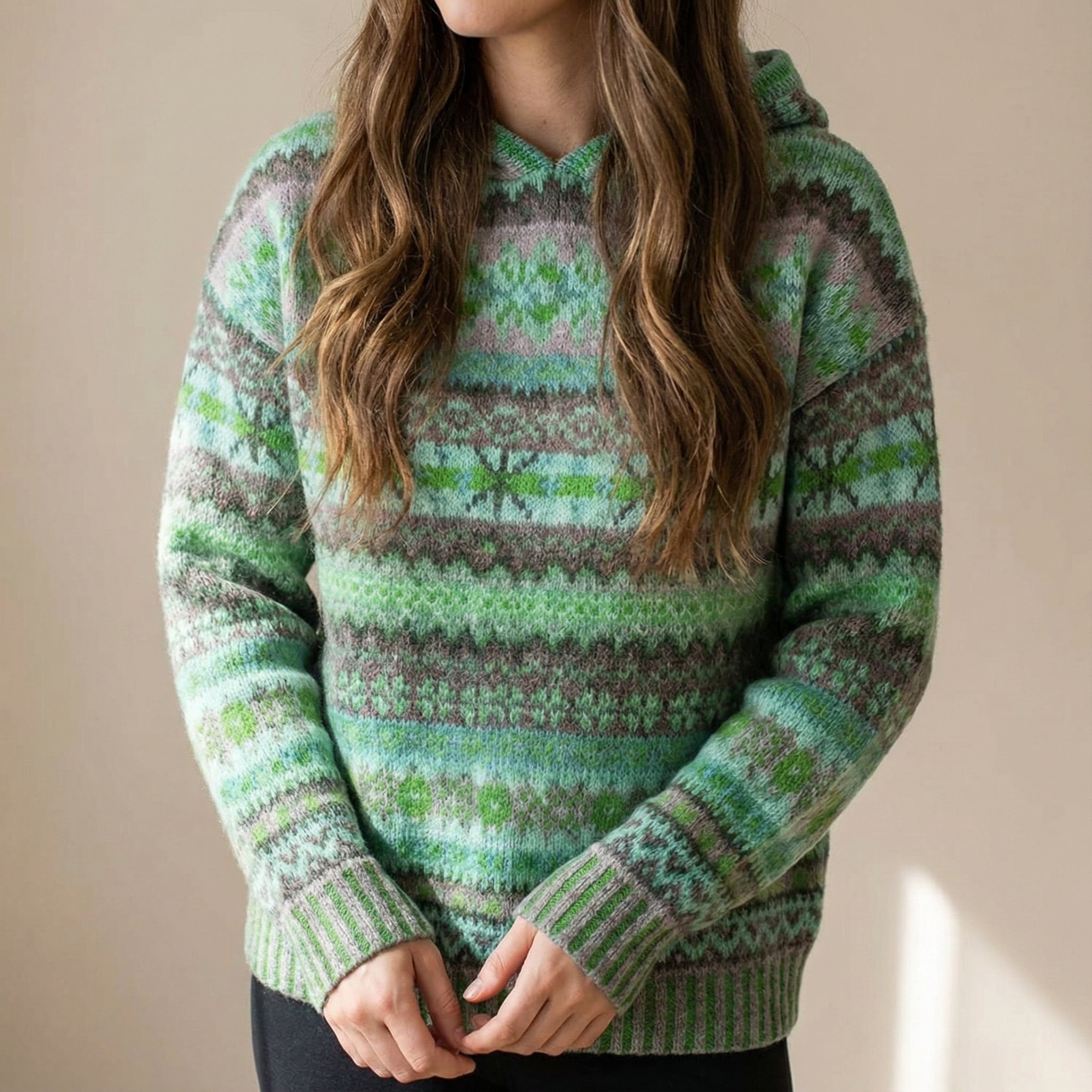 Pull Femme Ethnique et Chaud Mode Féminine Style Élégant