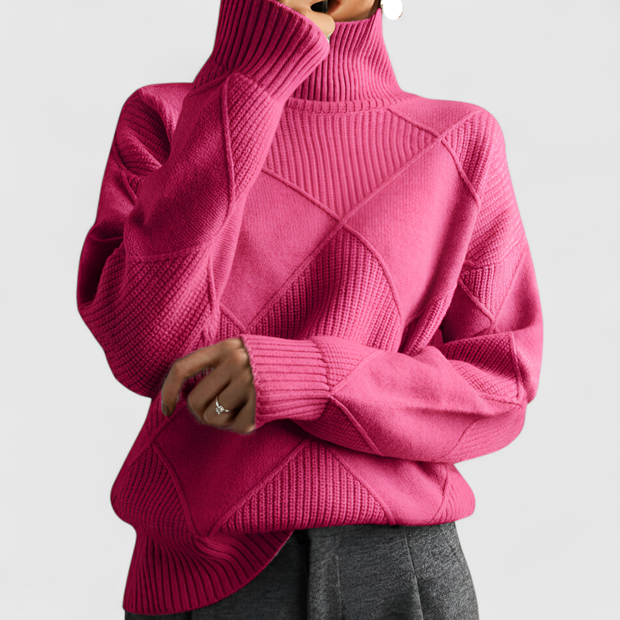 Pull Col Roulé Femme Noir Cachemire Doux Élégant & Chaud