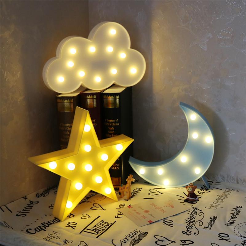 Veilleuse LED 3D Nuage et Lune – Douce Lumière du Soir