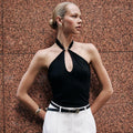 Haut Femme Chic avec Décolleté Dos Nu Design Élégant