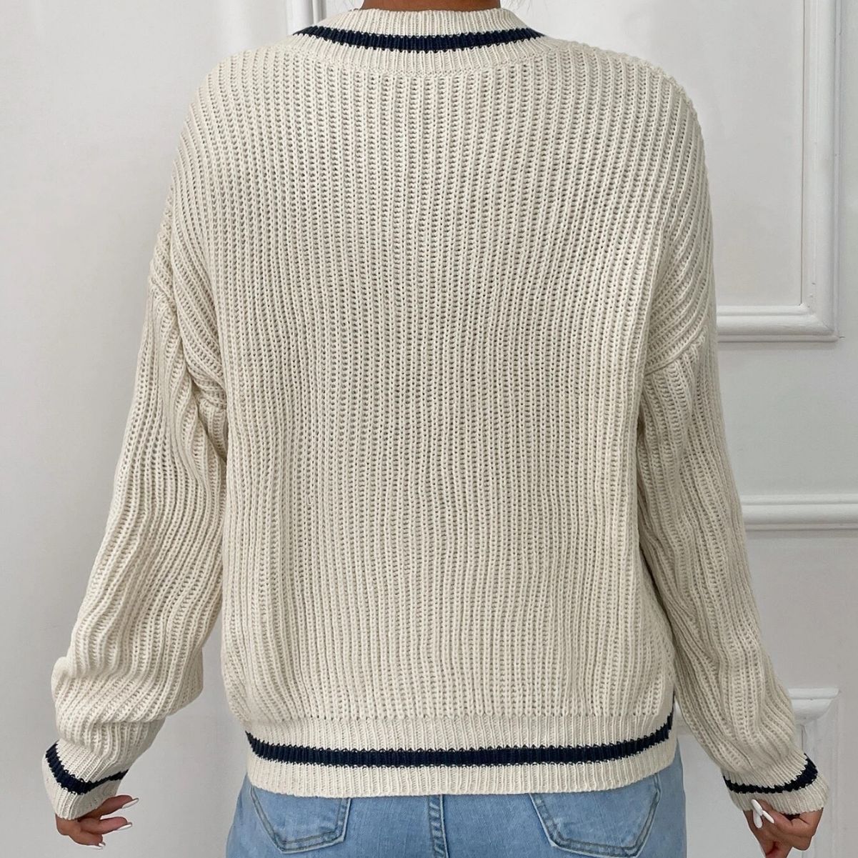 Haut Femme Patchwork Col V Casual 6