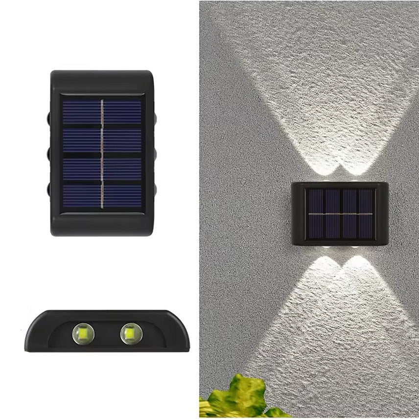 Applique murale LED solaire d'extérieur - Résistante aux intempéries Haut/Bas
