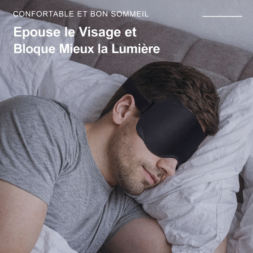 Masque de Sommeil 3D Ajustable - Confort Anti-Lumière pour Homme & Femme