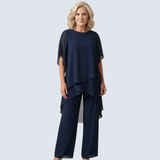 Ensemble deux pièces femme superposition, drapé et chic