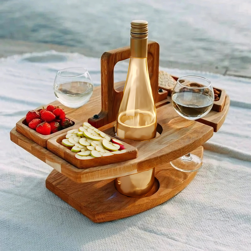 Table de Pique-Nique Pliable Compacte en Bois