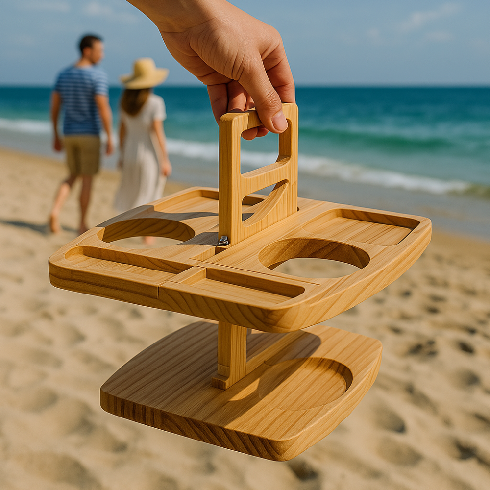 Table de Pique-Nique Pliable Compacte en Bois