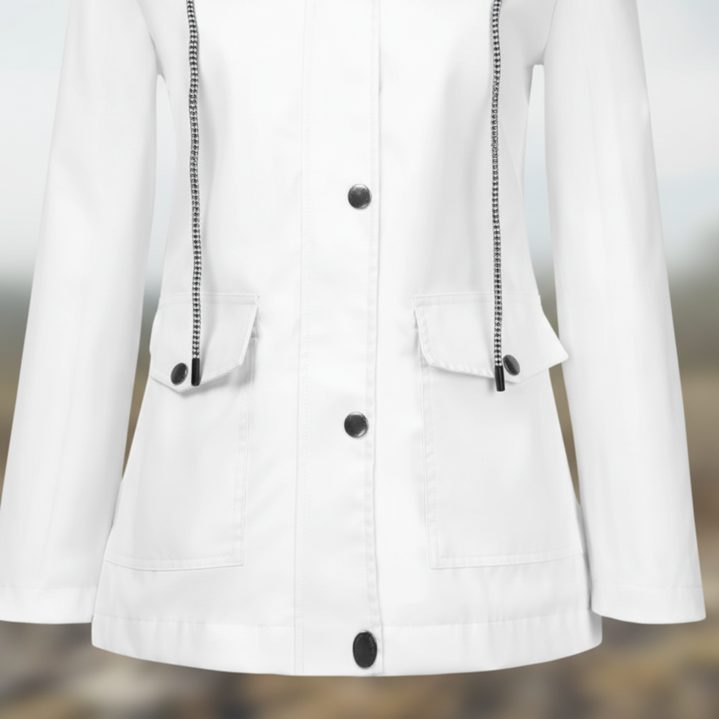 Veste Légère à Capuche Femme avec Doublure Rayée