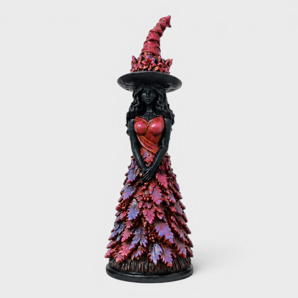 Figurine de Sorcière Gothique avec Détails d'Automne - Résine 25cm