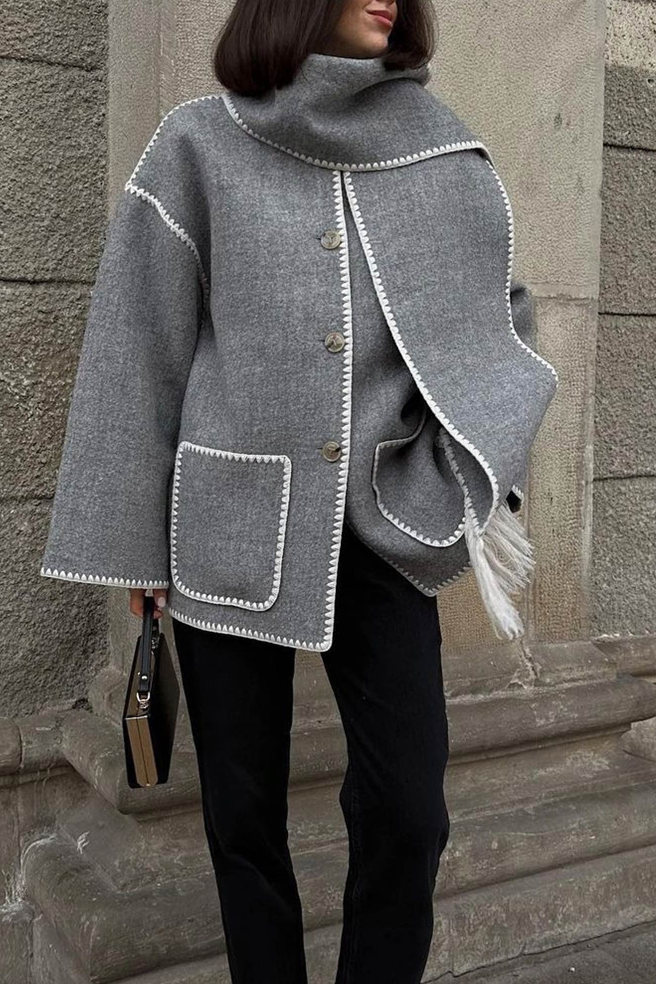 Manteau Châle Femme Élégant 1