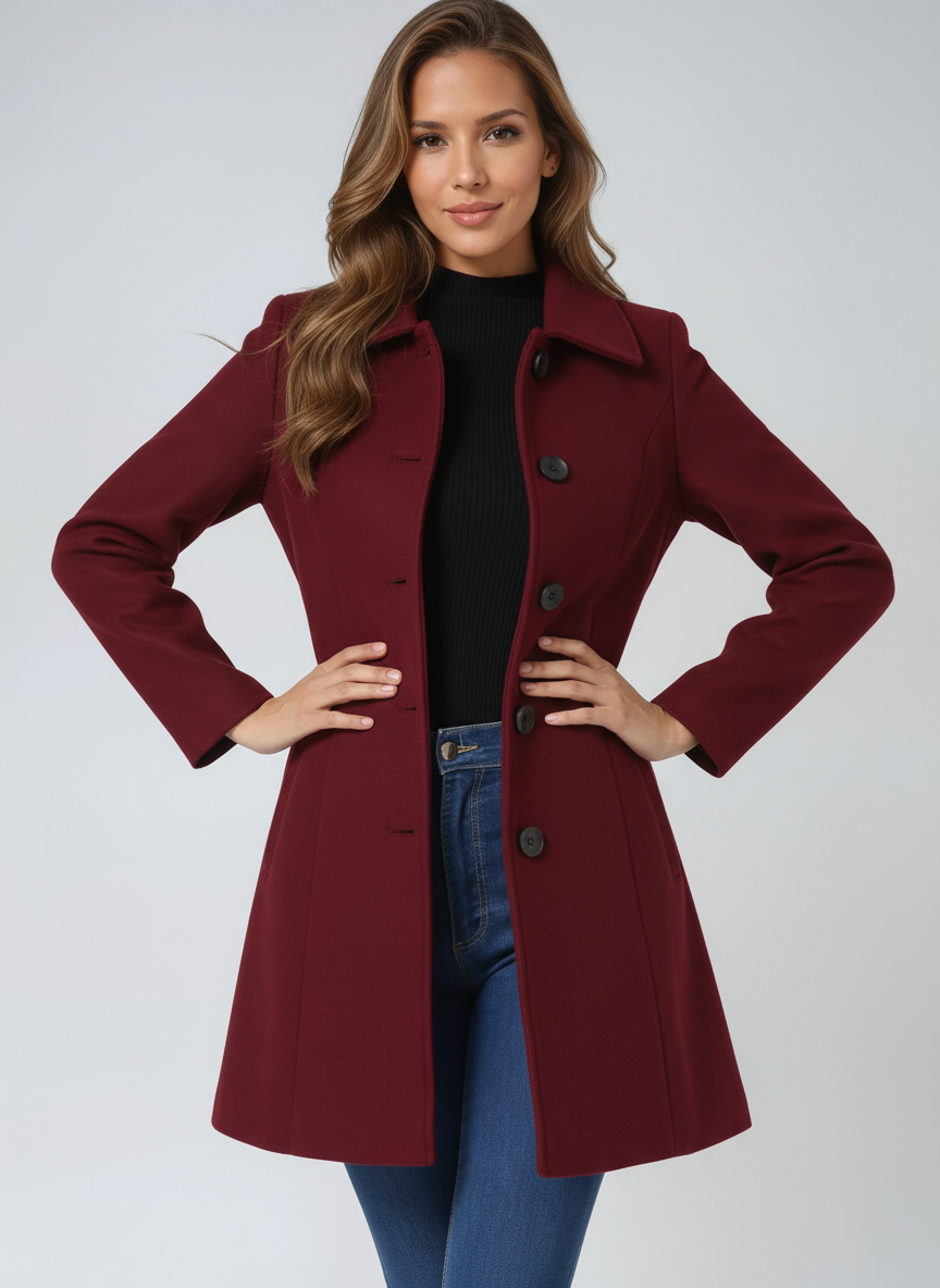Manteau D'Hiver Femme Élégant Ajusté 6