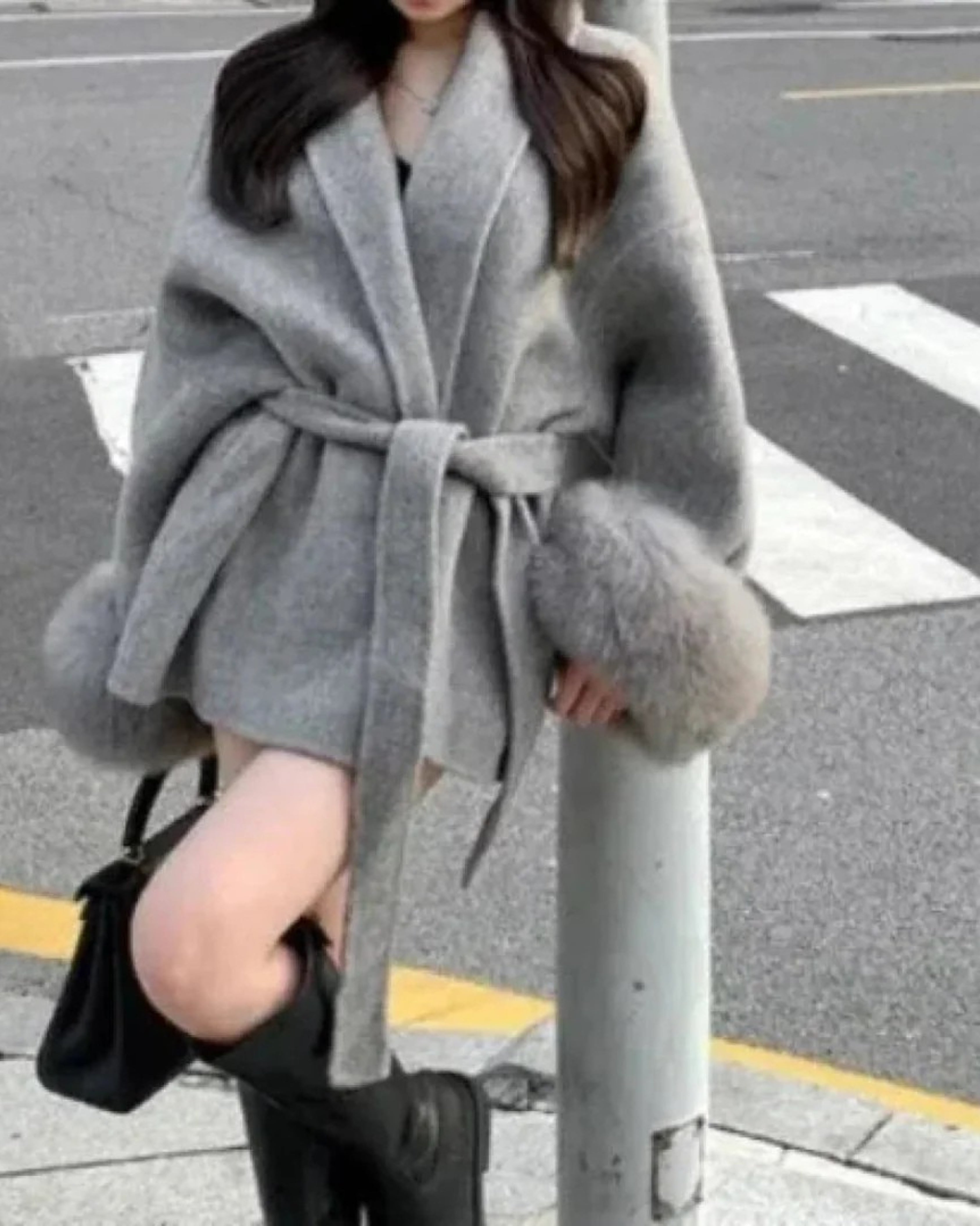 Manteau Femme Long avec Ceinture Laine Autumn Collection