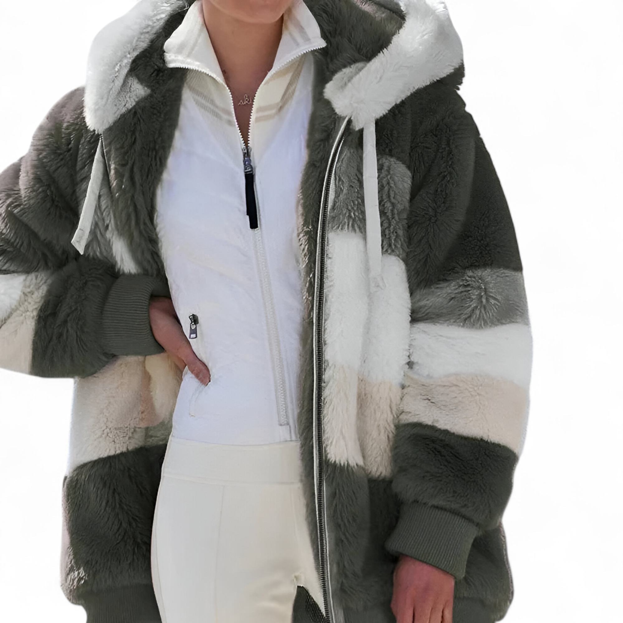 Damen-Wintermantel aus Kaschmir mit Kapuze Herbstkollektion