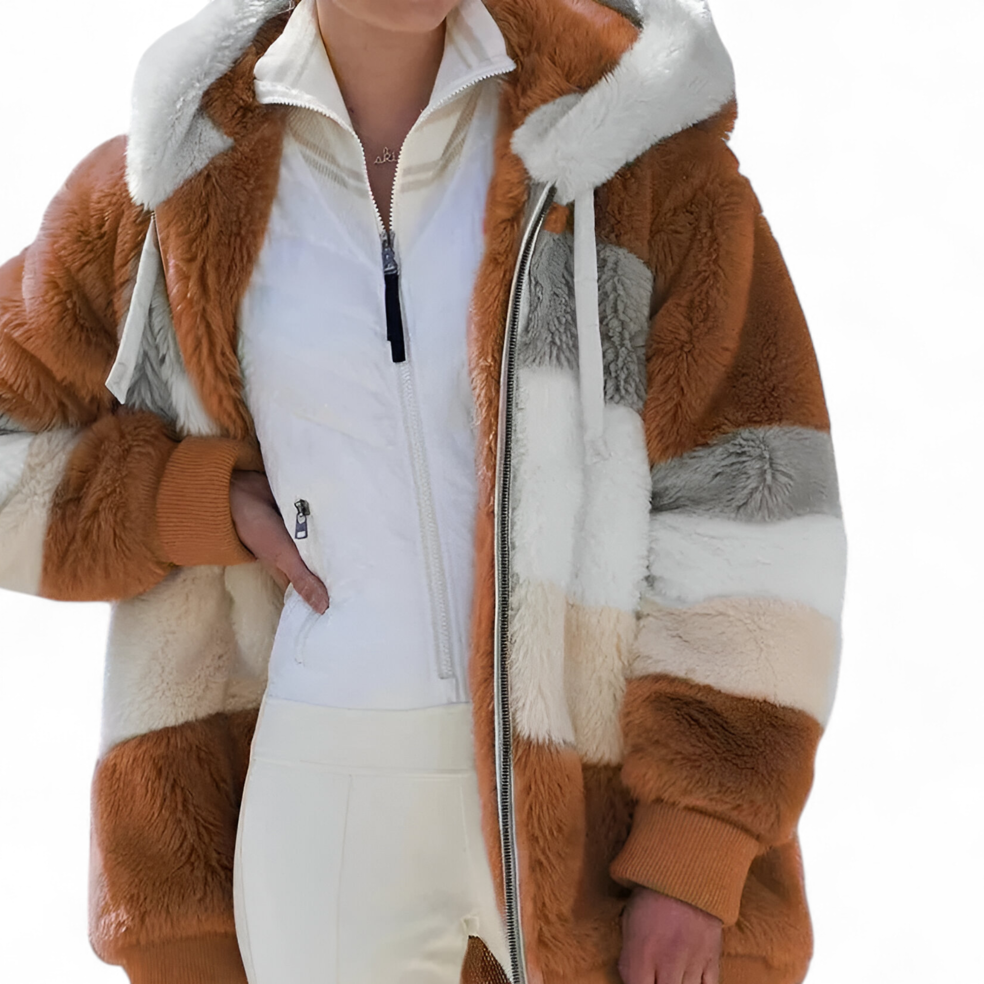 Damen-Wintermantel aus Kaschmir mit Kapuze Herbstkollektion