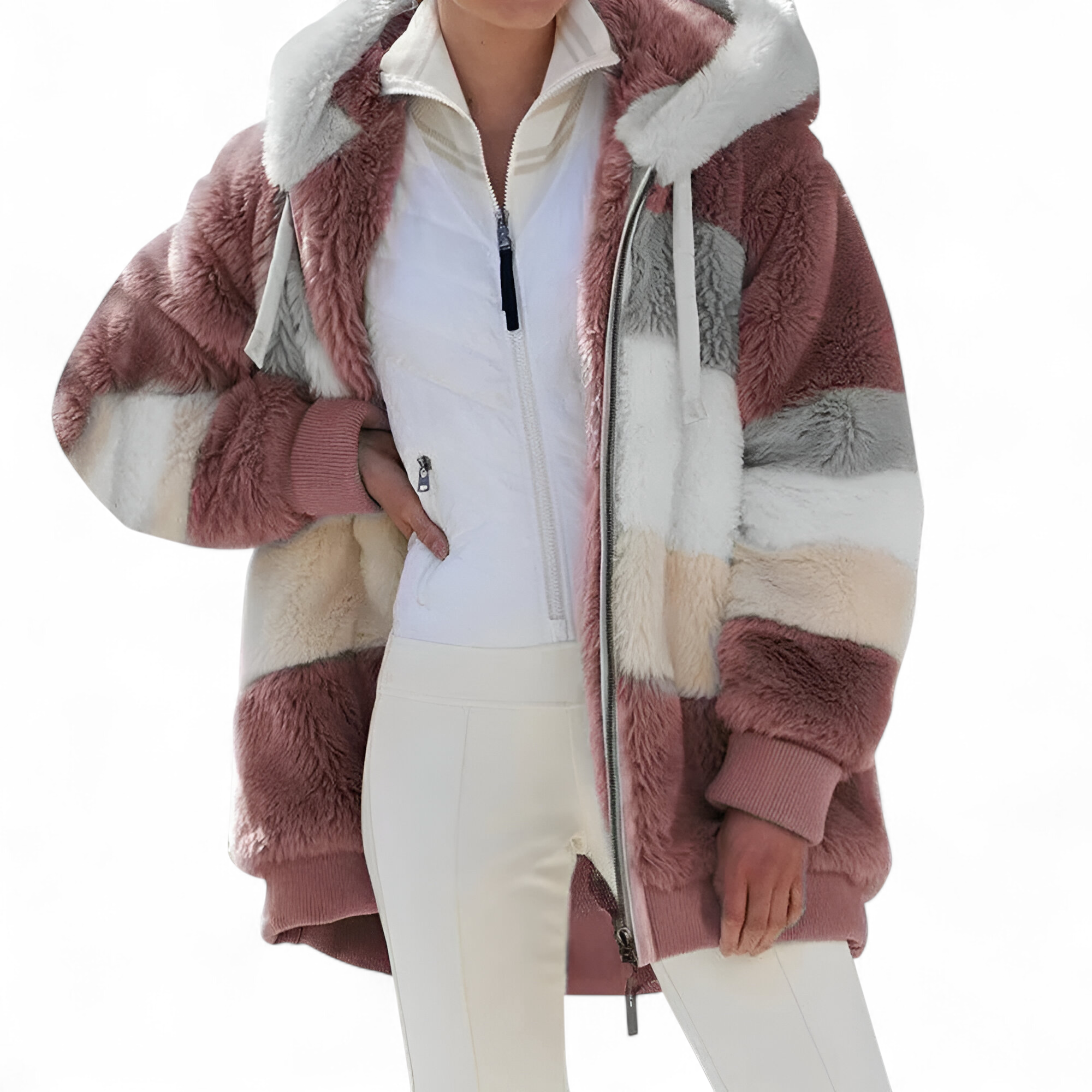 Damen-Wintermantel aus Kaschmir mit Kapuze Herbstkollektion