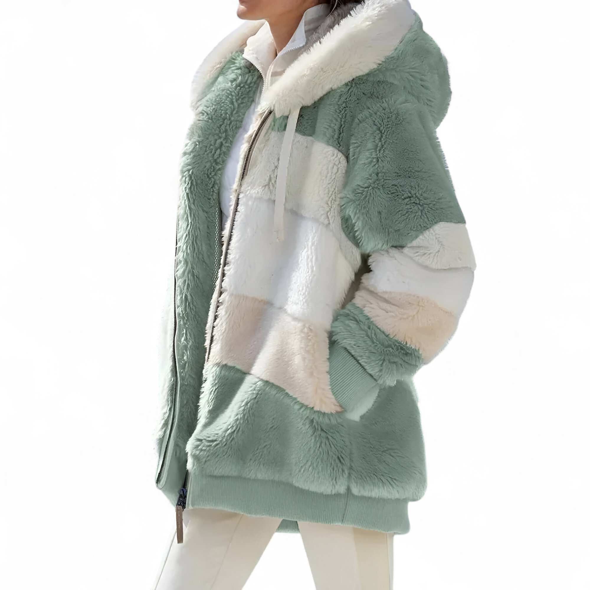 Damen-Wintermantel aus Kaschmir mit Kapuze Herbstkollektion