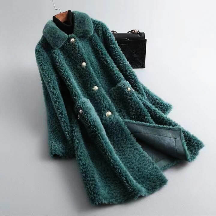 Manteau Hiver Femme Chic en Peau de Mouton 0