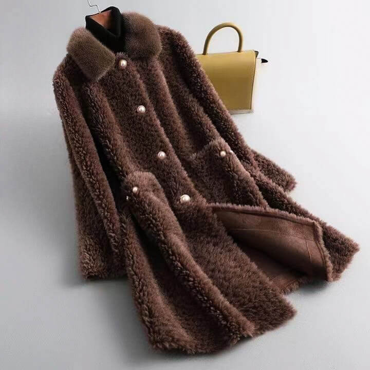 Manteau Hiver Femme Chic en Peau de Mouton 1