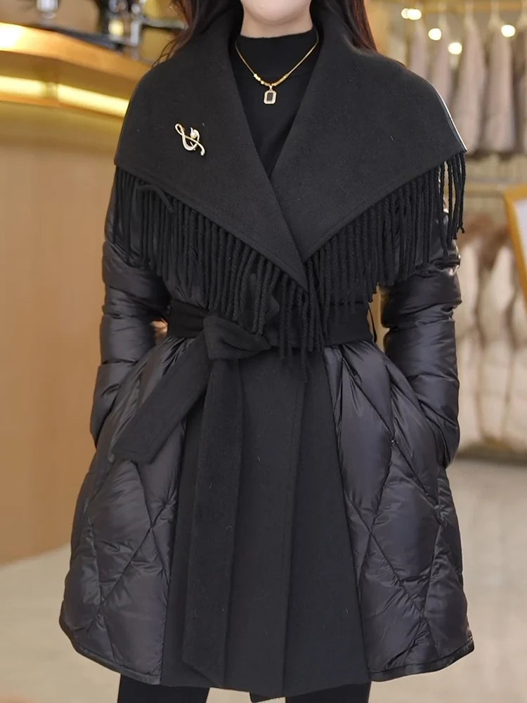 Manteau Hiver Femme Élégant Mi-Long 4