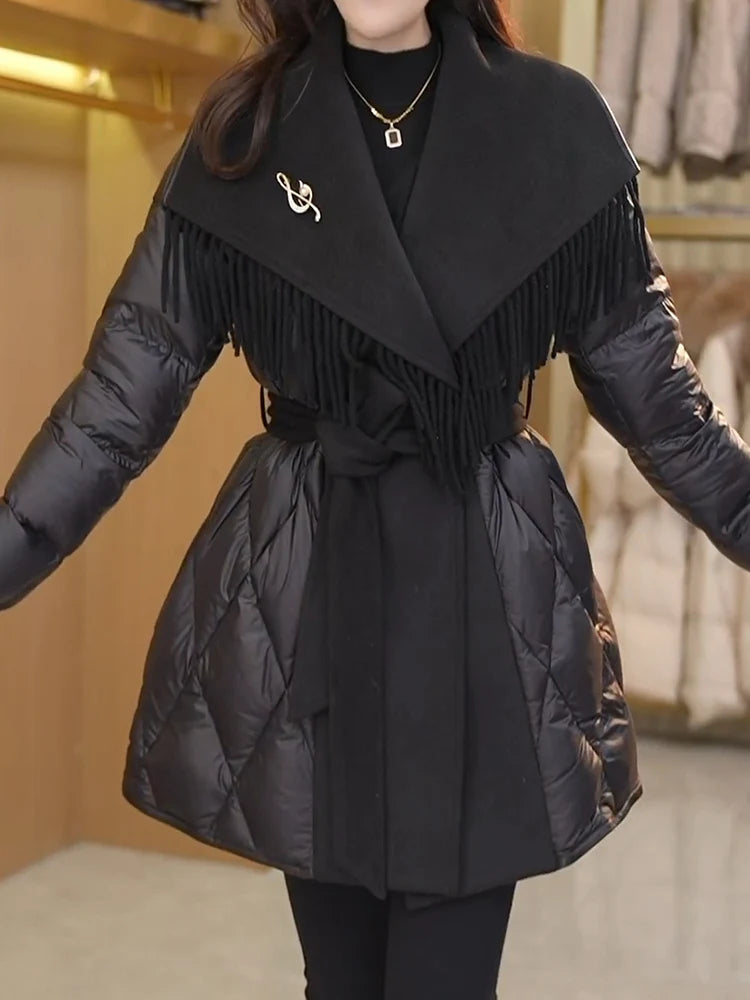 Manteau Hiver Femme Élégant Mi-Long 6
