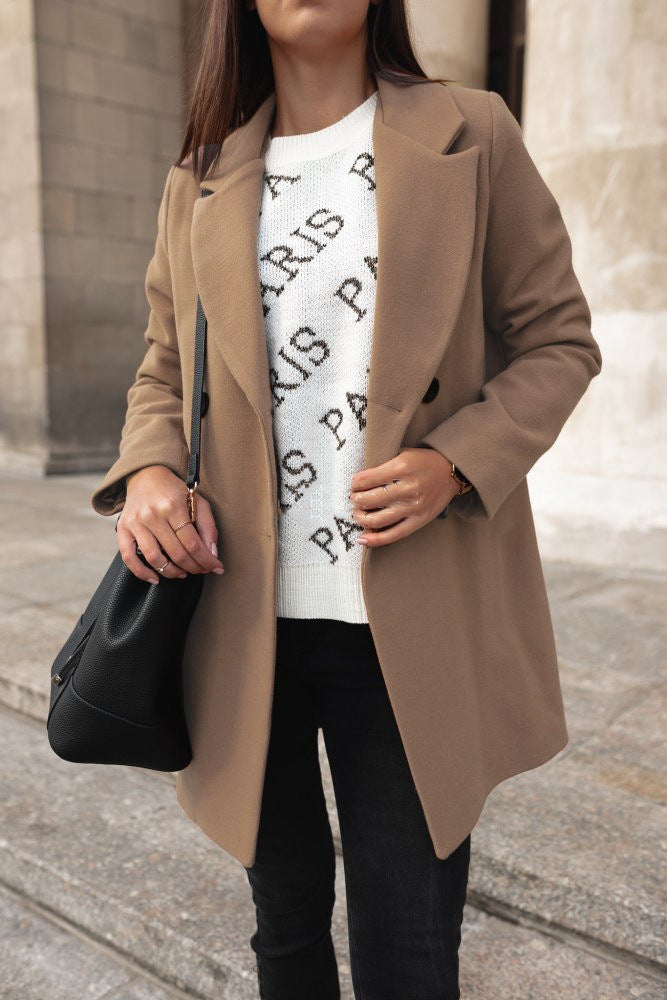 Manteau Hiver Femme Élégant à Revers 4