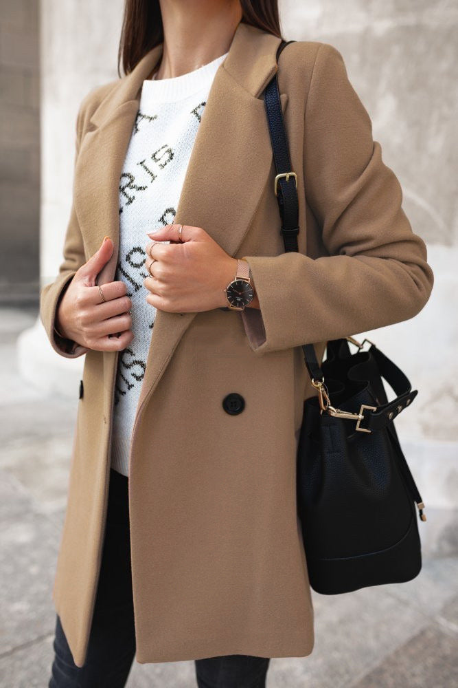 Manteau Hiver Femme Élégant à Revers 8