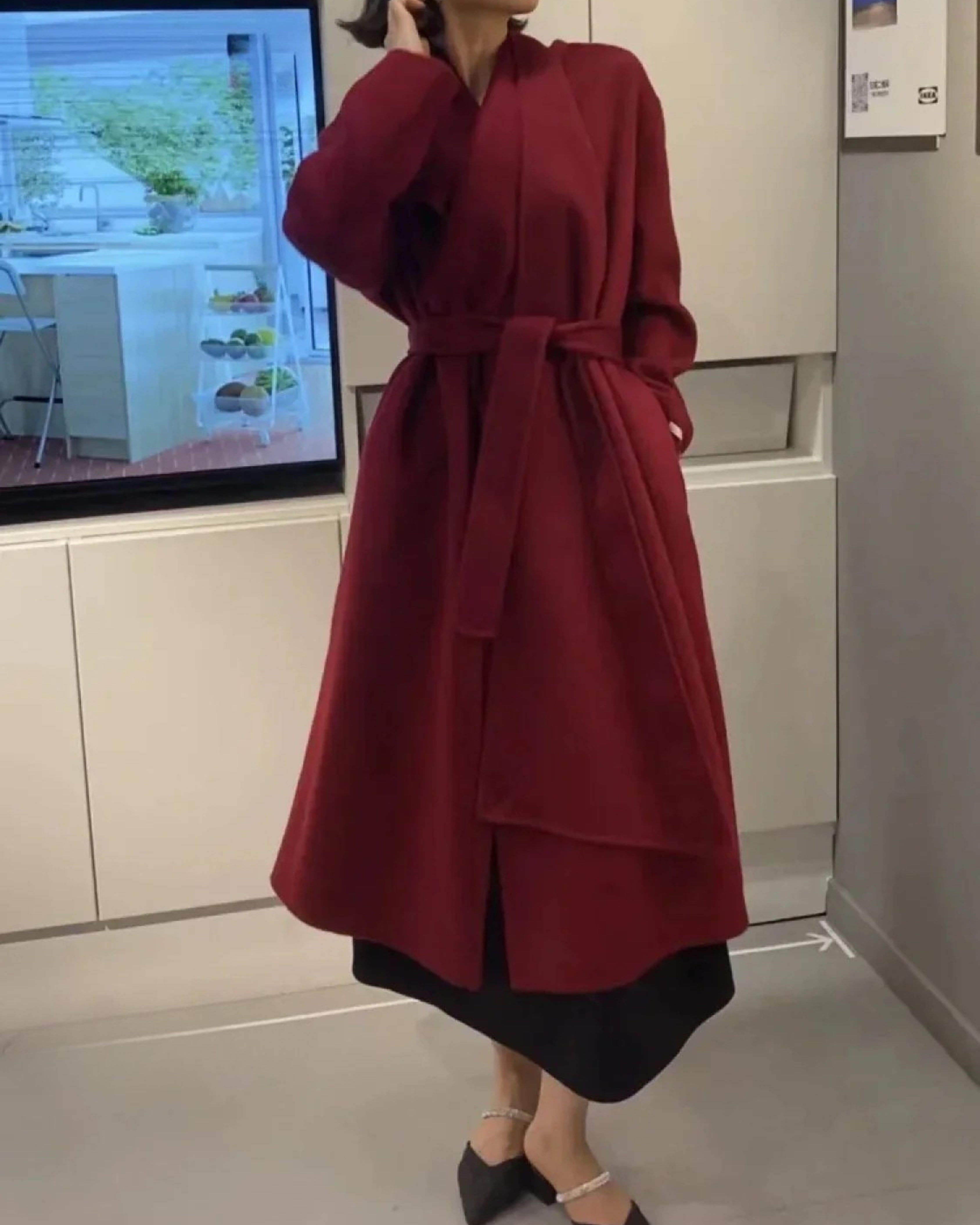 Manteau Hiver Femme Long en Laine Autumn Collection