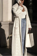 Manteau Hiver Femme Long en Laine avec Poches