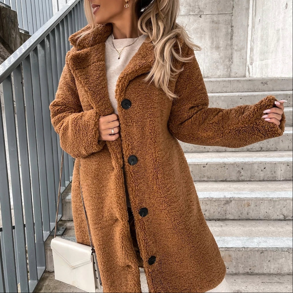 Manteau Hiver Femme Long en Peluch Autumn Collection