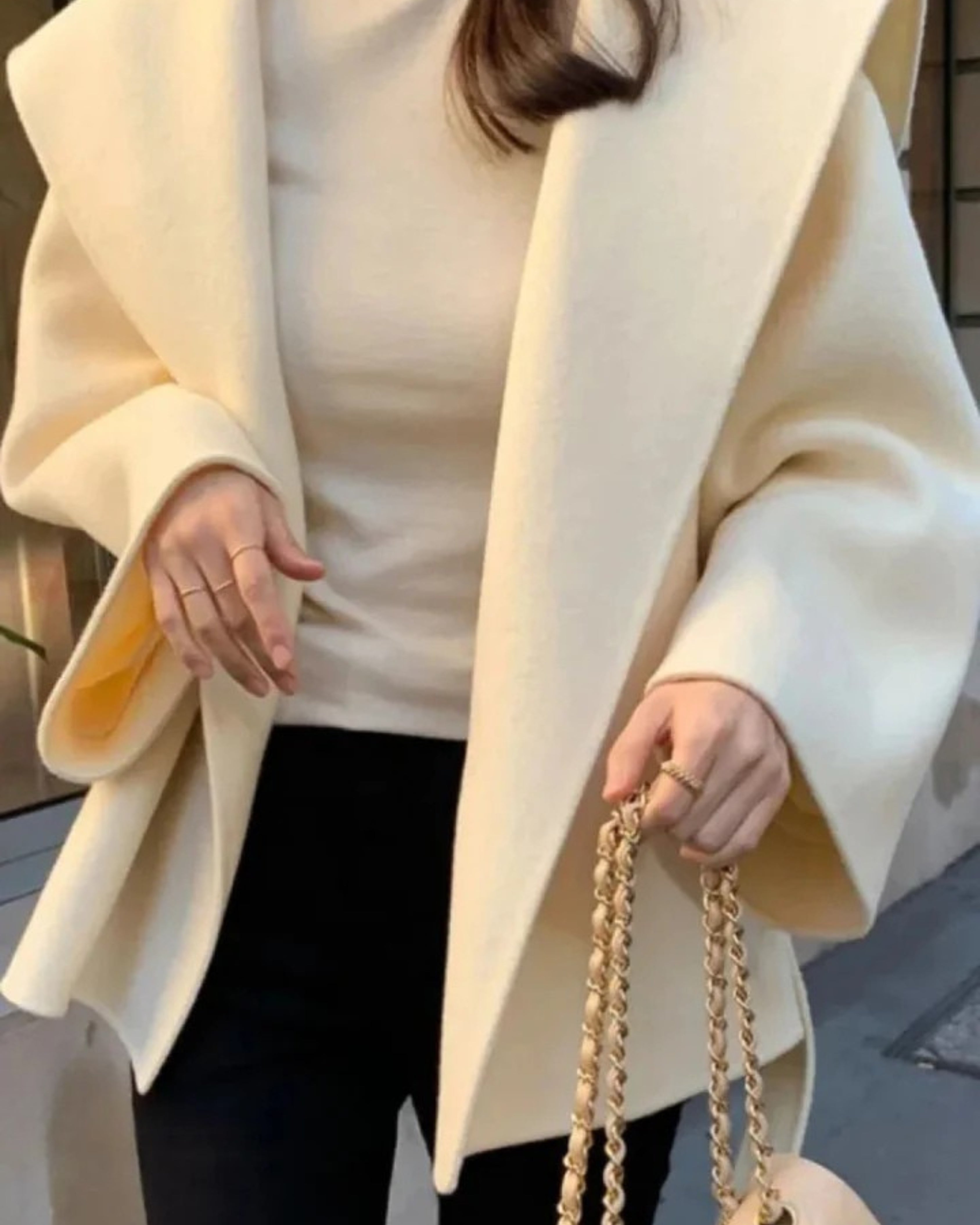 Manteau Hiver Femme à Capuche Marron Laine