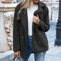Damen Langmantel Winter Plüsch mit langen Ärmeln