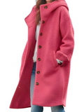 Manteau long femme hiver chaud et élégant en laine mélangée