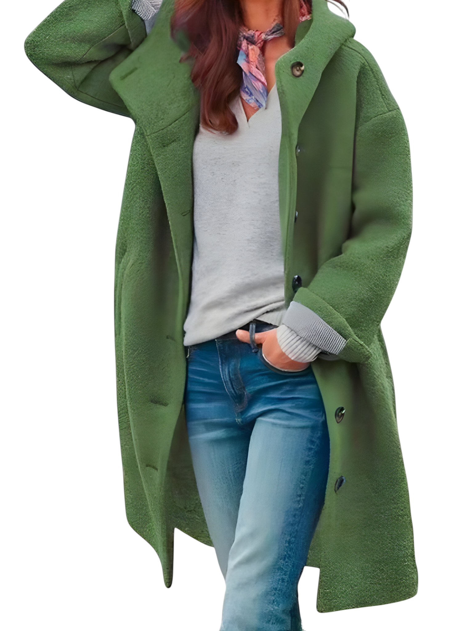 Manteau long femme hiver chaud et élégant en laine mélangée