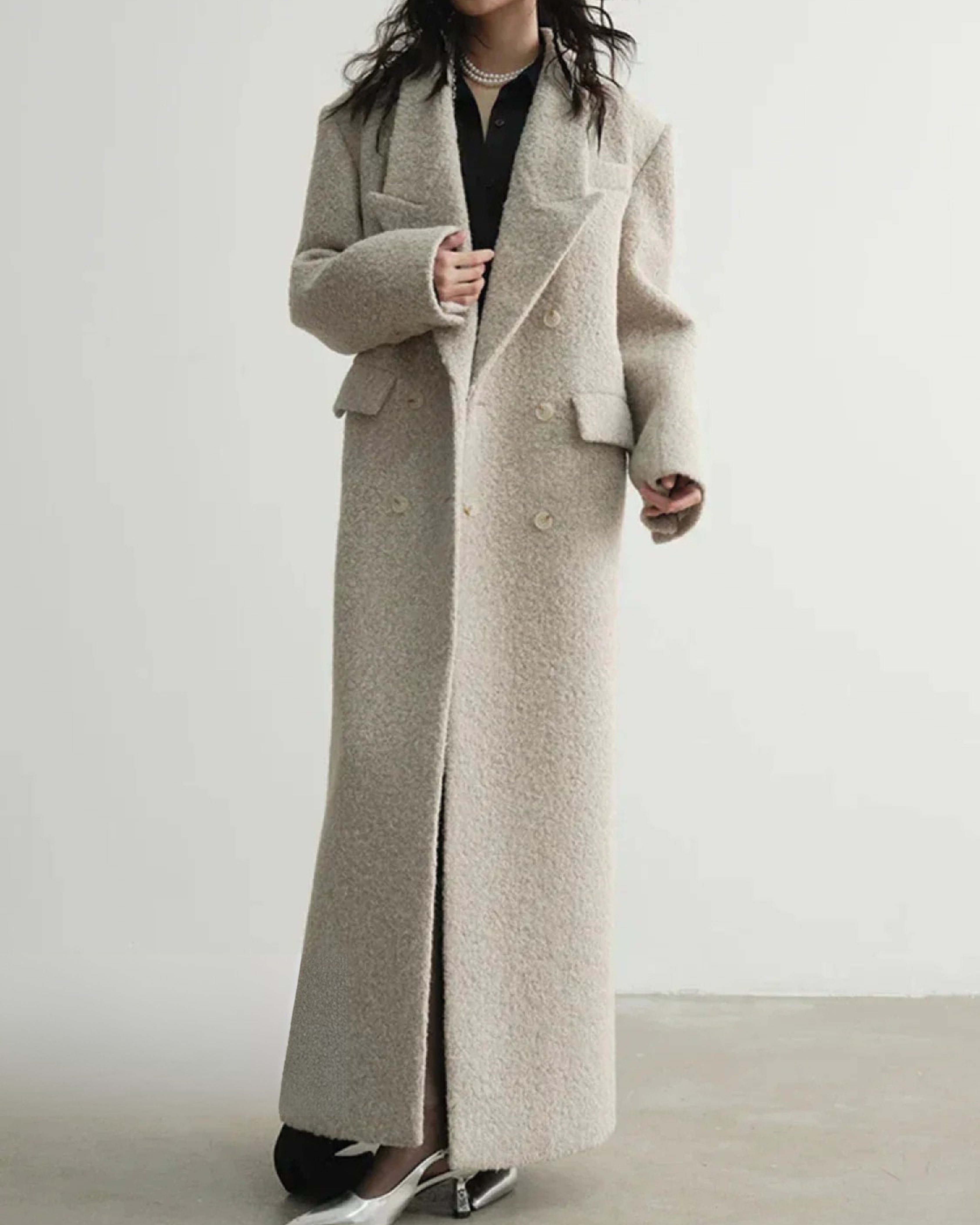 Manteau Long Femme Hiver à Manches Longues Coton