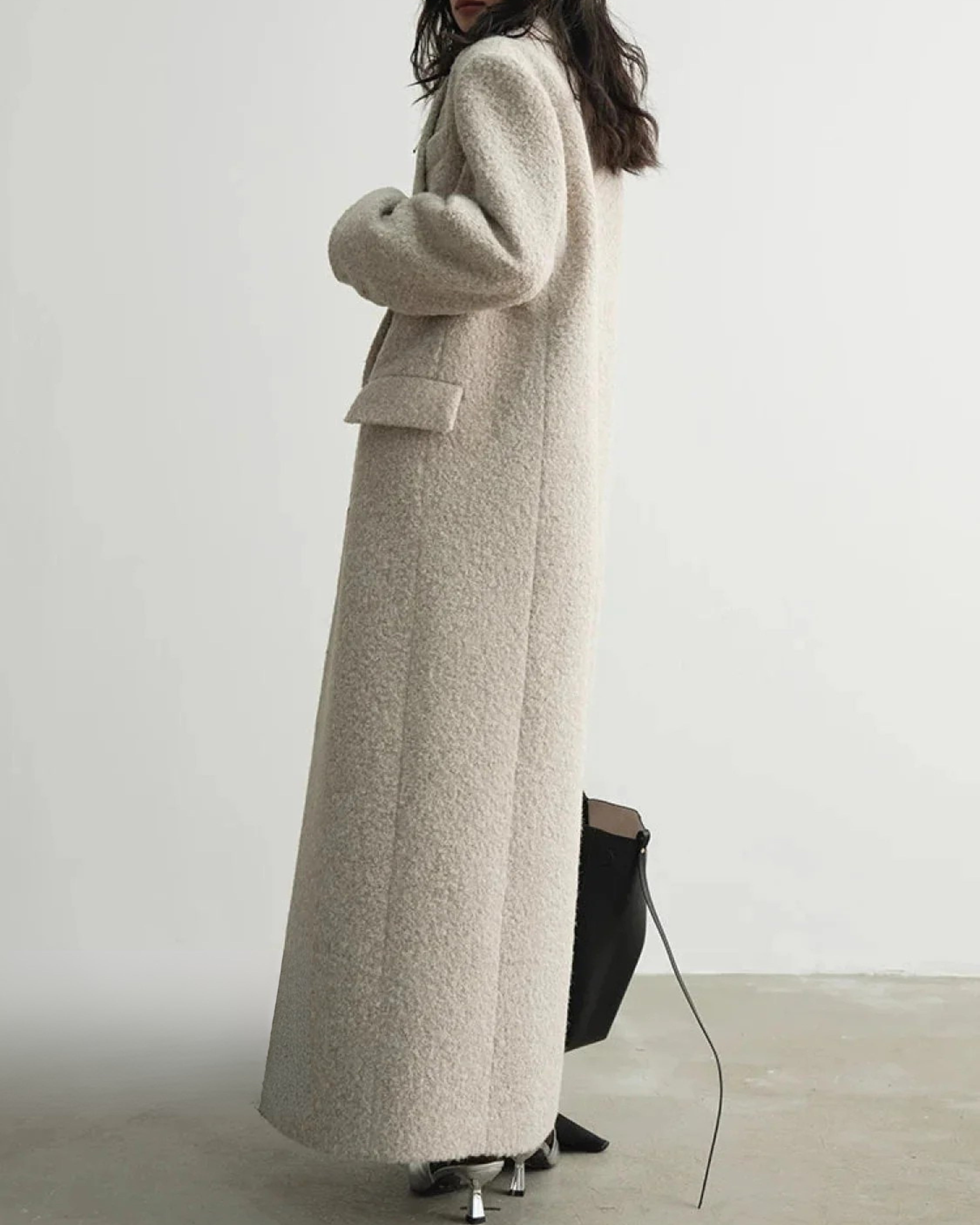 Manteau Long Femme Hiver à Manches Longues Coton