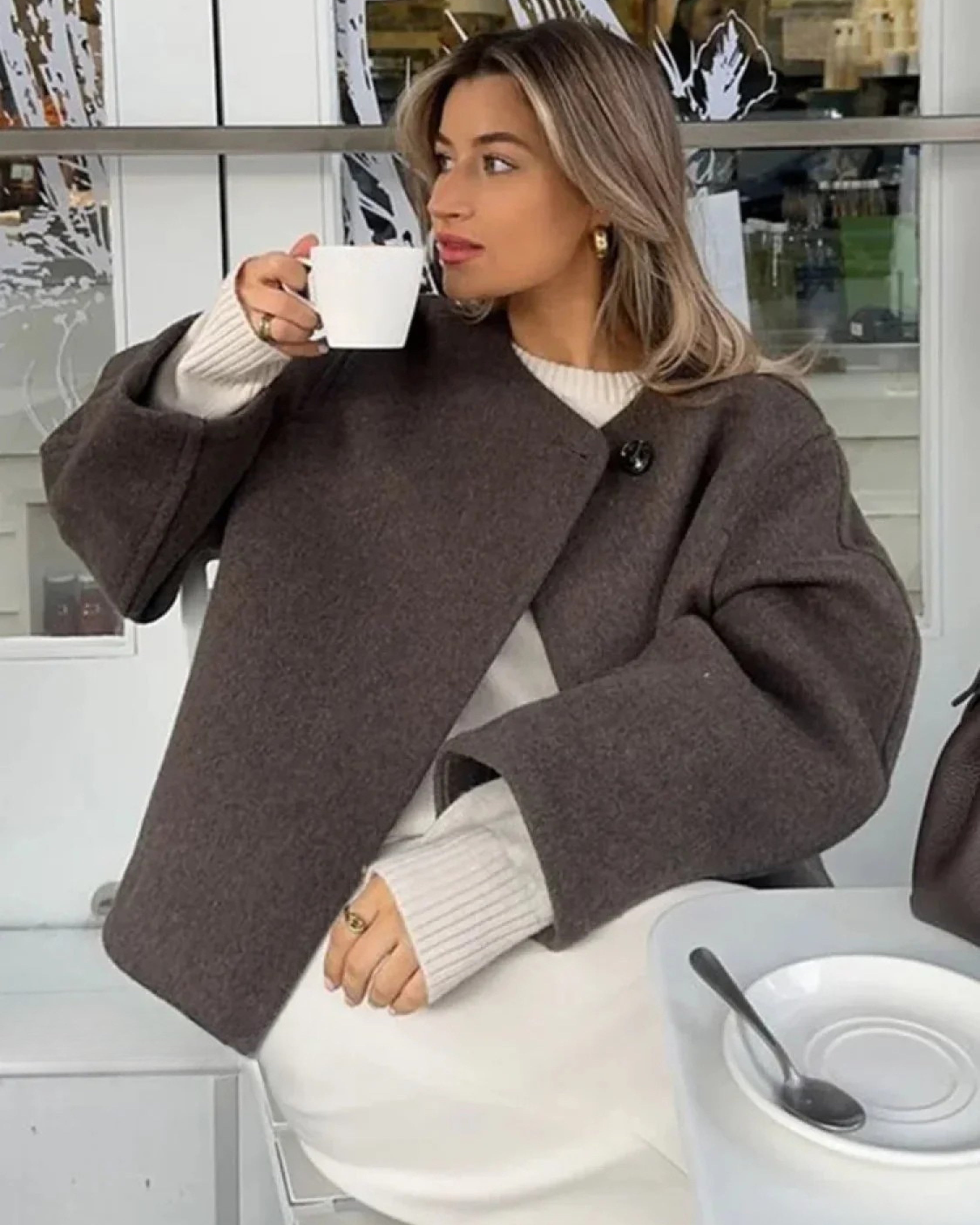 Manteau Long Femme en Laine d'Agneau Autumn Collection