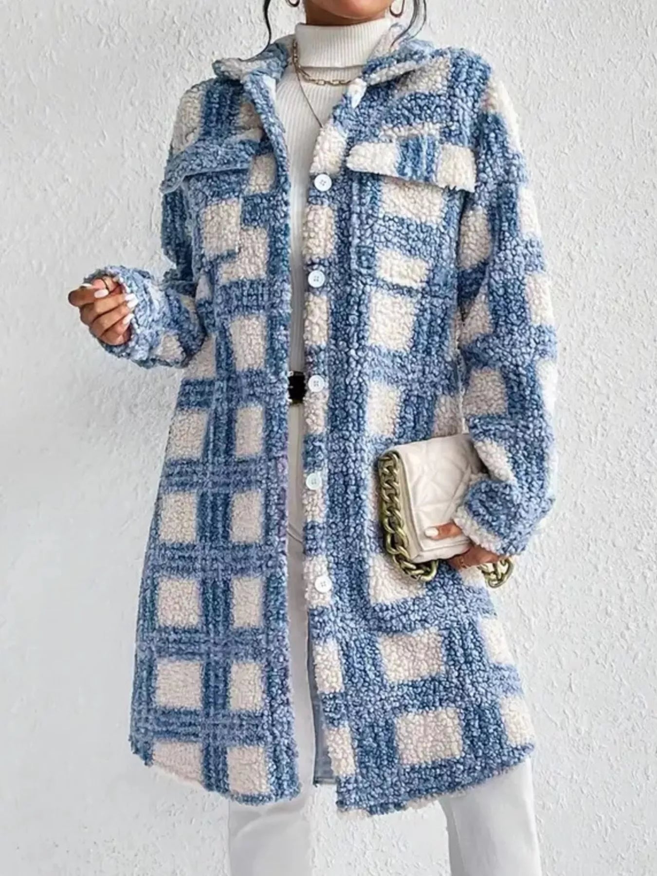 Manteau Long Hiver Femme Chic en Bouclé 2