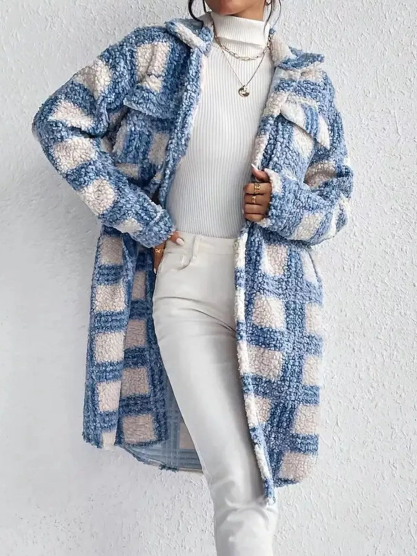 Manteau Long Hiver Femme Chic en Bouclé 4