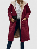 Manteau Long Hiver Femme avec Capuche Polyester