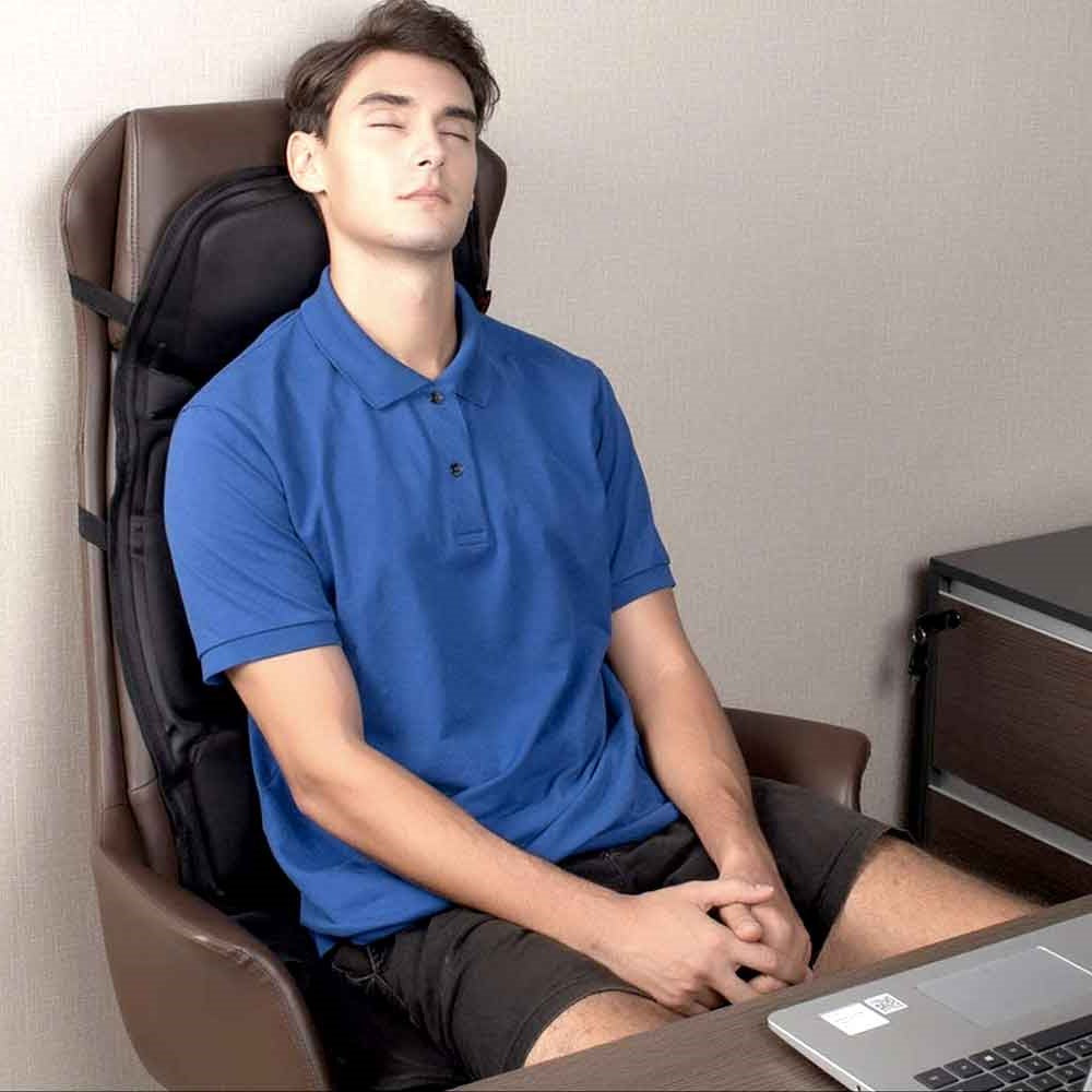 Coussin de Siège Chauffant et Massant avec 8 Zones de Massage - Voiture et Maison